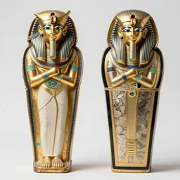shabti and coffin, egyptian art