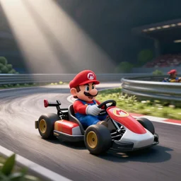 realistic micheal rosen on a mario kart wii map