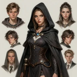 character concept art of a gorgeous female wizard with a caape with hood | | distinct - fine, key visual, realistic shaded perfect face, fine details by stanley artgerm lau, wlop, rossdraws, james jean, andrei riabovitchev, marc simonetti, sakimichan, and jakub rebelka, trending on artstation