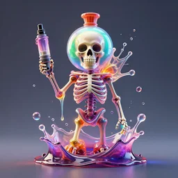 jelly rococo gel skeleton vaping plasma and colorful auras, liquid, drippy, splashing, scifi 3 d paint spray by beeple, rob gonsalves, jeff koons, jacek yerka, m. c. escher