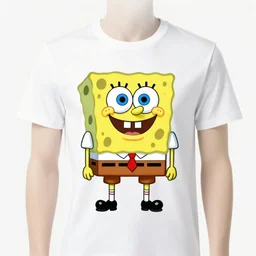 spongebob squarepants in t-shirt with bitcoin print
