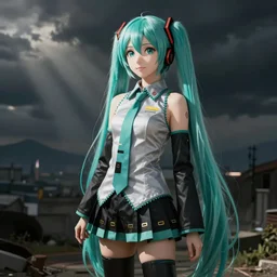 hatsune miku. by rembrandt, ( ( konstantin razumov ) )