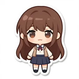 motoko kusanagi. chibi. vector sticker illustration. adobe illustrator. svg. dropshadow! die cut. aesthetic. heavy chromatic aberration. digital art. by greg rutkowski.