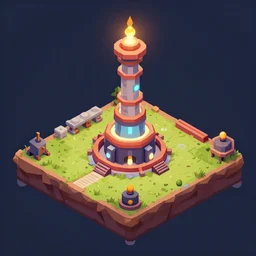 rpg game powerplant isometric viewpoint trending on artstation unreal engine low poly
