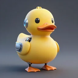 a centered detailed rendered cybernetic enhanced rubber ducky, 3 d unreal engine render