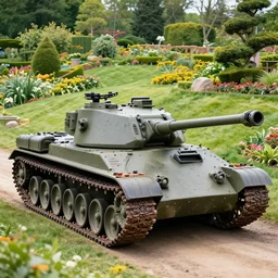 army tank in garden of eden