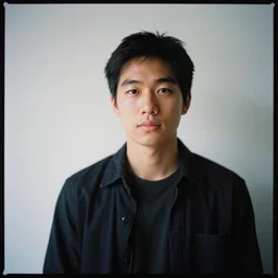 photo portrait of daniel - henney hyun - bin shot on tri - x with a hasselblad 5 0 0