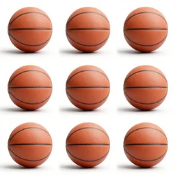 a 3 by 3 array featuring a basketballs