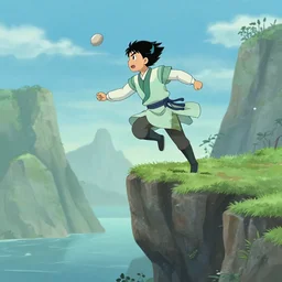 sokka throwing katara off a cliff