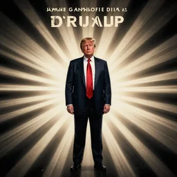 minimal movie poster, james gandolfini as donald trump, digital art, fanart, radial