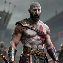 Djimon Hounsou as kratos, 8k, cinematic, unreal engine
