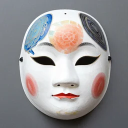 a hannya mask. shin hanga and kawanabe kyosai and cory loftis and rossdraws and wlop and jung gi kim rule of thirds