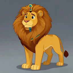 full character design of an egyptian lion. deviantart adoptable, style of maple story and zootopia, portrait studio lighting by jessica rossier and brian froud in the style of disney, traditional