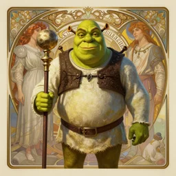 shrek as stephen hawking!!!, deep focus, warhammer 4 0 k, d & d, fantasy, intricate, elegant, highly detailed, digital painting, artstation, concept art, matte, sharp focus, illustration, hearthstone, art by artgerm and greg rutkowski and alphonse mucha