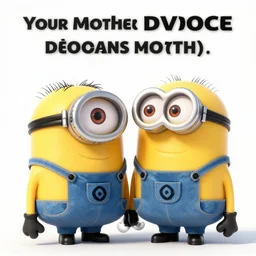 your mother and I are getting a divorce minion meme