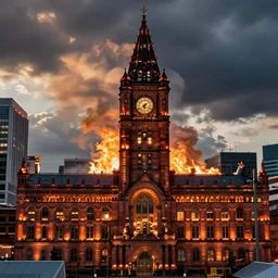 Manchester on fire, UK