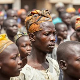 nigerian crowd, detailed