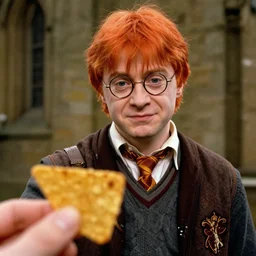 ron weasley as a tortilla chip