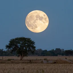 landscape with big round full moon in the background sigma 1 4 mm f / 1. 8