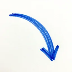 curved blue arrow sketch