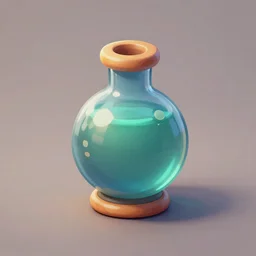 a small 3 d rendered digital painting icon of a mana potion, in a fantasy mmo, art by samwise