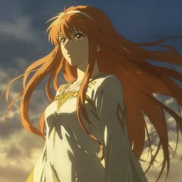 portrait of zero two from darling in the franxx with long hair on a windy day, dramatic lighting, by alphonse mucha