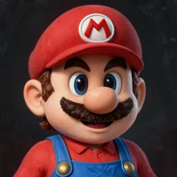 An ultra realistic portrait painting of Mario wearing his cap in the style of Frank Frazetta, 4k, Ultrarealistic, Highly Detailed, Dark Fantasy, Epic Lighting