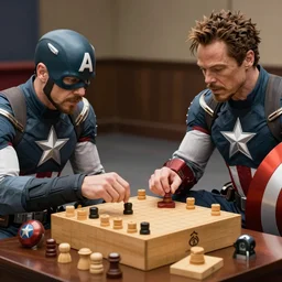 tony stark and captain america playing shogi together