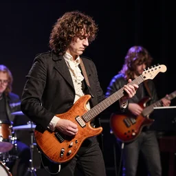 Mozart playing a electric guitar with the band Blockmore's Night. Live Concert.