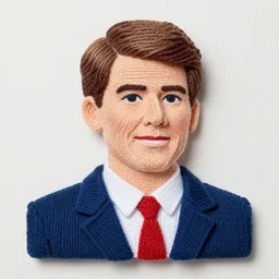 ronald reagan made out of yarn,