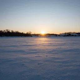 A beautiful avalanche field at sunset, realistic“