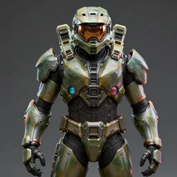 a character portrait of a bandit wearing power armor in the of combination of halo armor and bubblegum crisis powersuit trending on artstation deviantart pinterest hyper detailed photorealistic hd 8 k post - processing high resolution