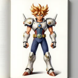 character of crono trigger by the artist Max Berthelot. Rendering the full body and detailed head . Sharp focus, full of details, by jenny harder and Jason Nguyen , art book, trending on artstation and Pinterest