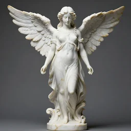 a statue made of white marble with gold veins, of an beautiful gorgeous angel girl, full body shot, perfect symmetrical body, perfect symmetrical face, no eyes, hyper realistic, hyper detailed, fujicolor superia 1 6 0 0 photo, by johannen voss, by peter kemp, by monia merlo, by michelangelo octane render, blender, 8 k