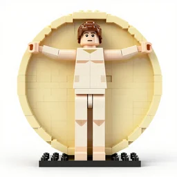 vitruvian man, lego style, highly detailed