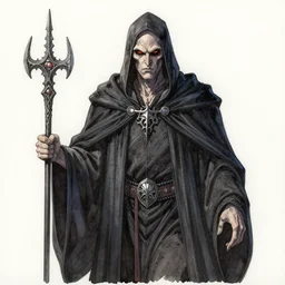 a watercolor ink painting of dread necromancer in the style of jean giraud in the style of moebius trending on artstation deviantart pinterest detailed realistic hd 8 k high resolution