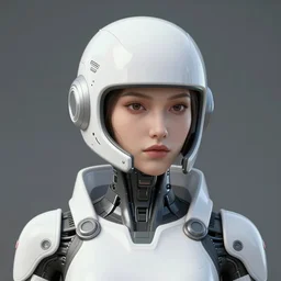 portrait of a cyborg woman in white sci - fi helmet stylized as cyberpunk 2 0 7 7 style game design fanart by gervasio canda, greg rutkowski, shishkin, neon glow, volumetric illumination, ray tracing, cryengine, hdr render in unreal engine 5