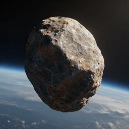 Floating rock in the space, digital concept art, cinematic lighting, unreal engine 5, rtx, artstation, full hd