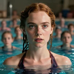 highly detailed, ultra realistic, cinematic portrait, charlotte holmes!!, swimming, high detail, 8 k, sharp focus, movie still, dramatic lighting, ray tracing, smooth, lane brown, finnstark, oleg bulakh, diego fazio, mike dargas, emanuele dascanio, felix englund, michal karcz, yoshitaka