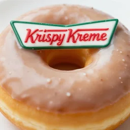 close up macro shot of a krispy kreme dounut t