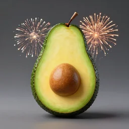 product photograph of a Firework designed to resemble an avocado, 4k