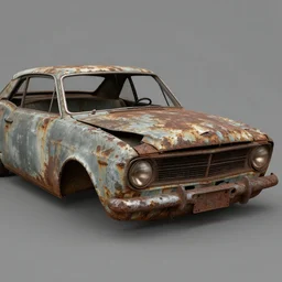 A screenshot of a rusty, worn out, broken down, decrepit, run down, dingy, faded chipped paint, tattered, beater 1976 Denim Blue Dodge Aspen in Gran Turismo for the PS1