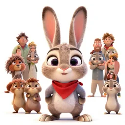 promotional art, very very very cute disney pixar bunny character wearing a bandana, white background, iconic film character, detailed fur, concept artwork, 3 d render official art, promotional art, by artgerm, ilya kuvshinov katsuhiro villeneuve, jeremy lipkin and michael garmash and rob rey, disney pixar zootopia