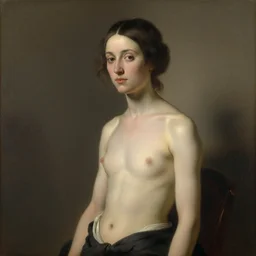 portrait of a skinny lady, by levy - dhurmer and ingres