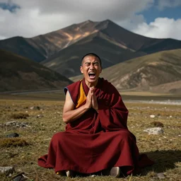 the dali lama screaming on a bad acid trip