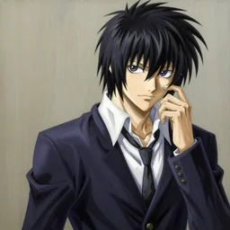 a beautiful painting representative of the art style of death note