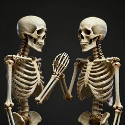 a skeleton talking to death, 8k, high detailed