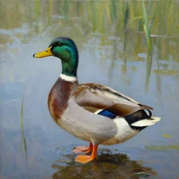 a duck on the prowl oil painting oleg shuplyak