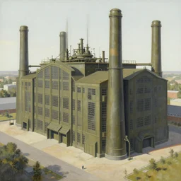 a beautiful detailed illustration of military building industrial architecture architecture by peter doig, magic realism bioshock forest, archdaily, wallpaper, highly detailed, trending on artstation.