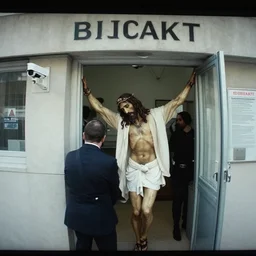 surveillance camera footage of jesus christ robbing a bank